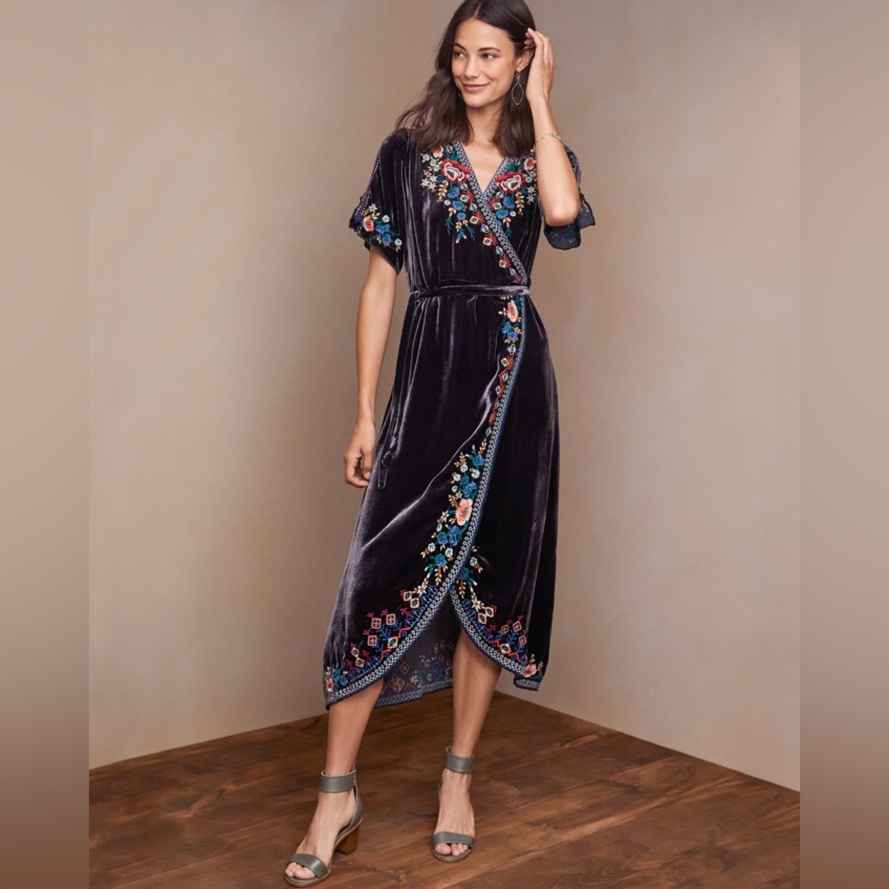 Johnny Was Isadora Velvet Wrap Dress